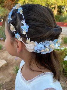 Corona de flores para damita de novia